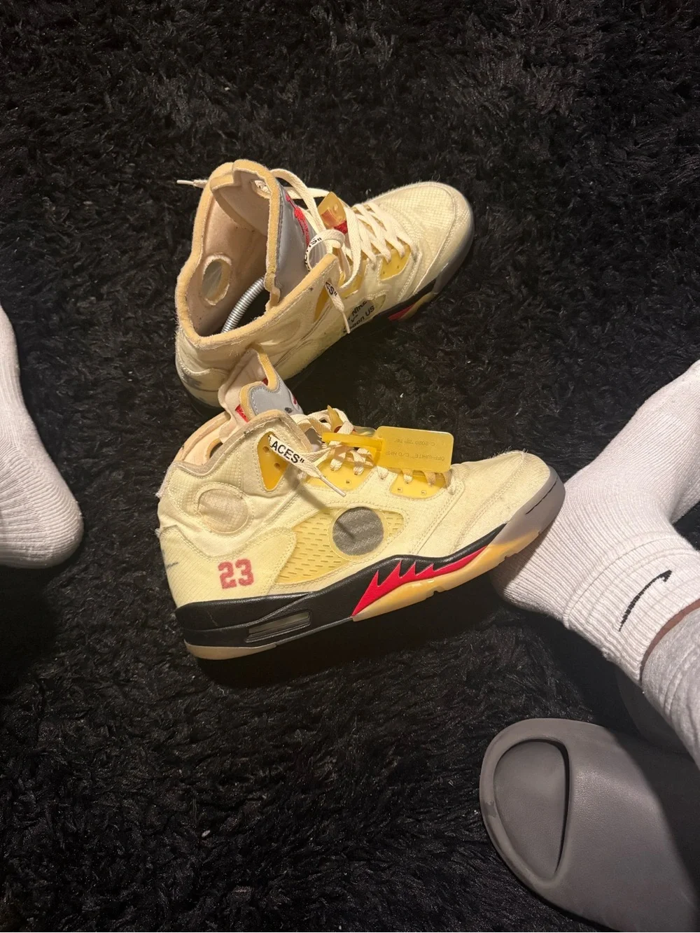 Jordan Men’s High-Top Athletic Sneakers in Yellow, Red, Black